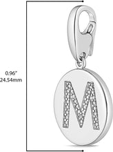 .925 Sterling Silver Diamond-Accented Round Initial Charm Enhancer with Lobster Claw Clasp (I-J Color, I2-I3 Clarity) - Choice of Letter