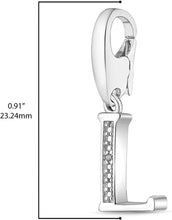 .925 Sterling Silver Diamond-Accented Dangling Initial Charm Enhancer with Lobster Claw Clasp (I-J Color, I2-I3 Clarity) - Choice of Letter