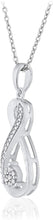 .925 Sterling Silver Diamond Accented Cluster Infinity Pendant Necklace on 18