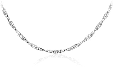 .925 Sterling Silver Singapore Chain Adjustable Length 16