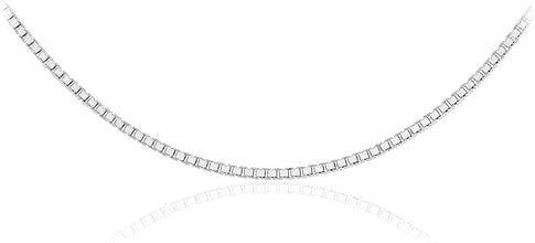 .925 Sterling Silver Venetian Box Chain Adjustable Length 16