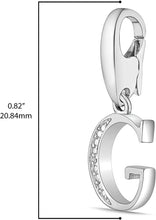 .925 Sterling Silver Diamond-Accented Dangling Initial Charm Enhancer with Lobster Claw Clasp (I-J Color, I2-I3 Clarity) - Choice of Letter