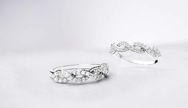 10K White Gold 1/2 Cttw Lab Grown Diamond Twisted Infinity Band Style Ring (G-H Color, SI1-SI2 Clarity)