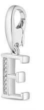 .925 Sterling Silver Diamond-Accented Dangling Initial Charm Enhancer with Lobster Claw Clasp (I-J Color, I2-I3 Clarity) - Choice of Letter