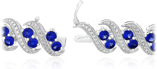 .925 Lab Grown Blue and White Sapphire