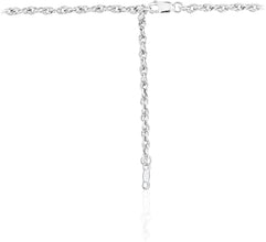 .925 Sterling Silver Rope Chain Adjustable Length 20