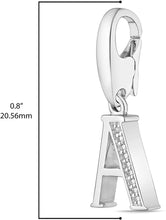 .925 Sterling Silver Diamond-Accented Dangling Initial Charm Enhancer with Lobster Claw Clasp (I-J Color, I2-I3 Clarity) - Choice of Letter