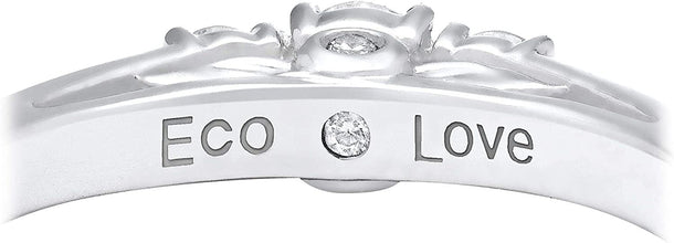 10K White Gold 1/2 Cttw Lab Created Diamond Three Stone Engagement Ring (G-H Color, SI1-SI2 Clarity)