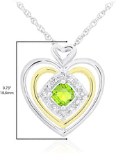 14K Yellow Gold Plated .925 Sterling Silver, Cushion Cut Gemstone & Lab Grown White Sapphire Three Heart Halo Pendant Necklace - 20” - Choice of Color