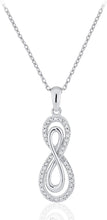 .925 Sterling Silver 1/6 Cttw Diamond Double Infinity 1-1/8