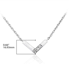 .925 Sterling Silver Chevron Shape Lab Grown White Sapphires 5/8