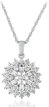 .925 Sterling Silver Round & Baguette Cut Cubic Zirconia Snowflake 7/8