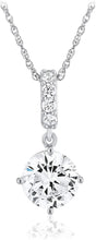 .925 Sterling Silver Cubic Zirconia Dangle Earrings and Pendant Necklace on 18