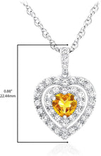 .925 Sterling Silver, Heart Shaped Lab Grown White Opal Cabochon & Lab Grown White Sapphire Three Heart Halo Pendant Necklace - 20”