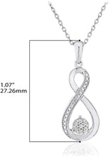 .925 Sterling Silver Diamond Accented Cluster Infinity Pendant Necklace on 18
