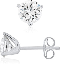 .925 Lab Grown White Sapphire Solitaire Martini Stud Earrings