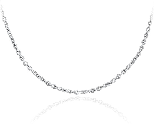 .925 Sterling Silver Diamond Cut Cable Chain Adjustable Length 18" - 20"