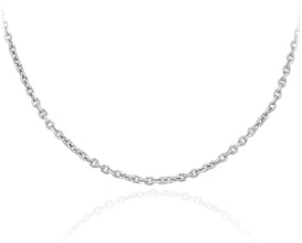 .925 Sterling Silver Diamond Cut Cable Chain Adjustable Length 18
