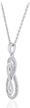 .925 Sterling Silver 1/6 Cttw Diamond Double Infinity 1-1/8