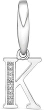 .925 Sterling Silver Diamond-Accented Dangling Initial Charm Enhancer with Lobster Claw Clasp (I-J Color, I2-I3 Clarity) - Choice of Letter