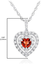 .925 Sterling Silver, Heart Shaped Lab Grown White Opal Cabochon & Lab Grown White Sapphire Three Heart Halo Pendant Necklace - 20”