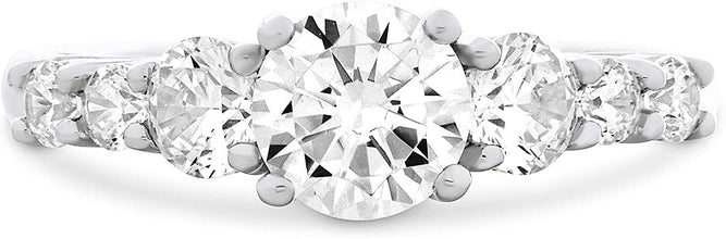 .925 Sterling Silver Round Cubic Zirconia Seven Stone Engagement or Anniversary Ring