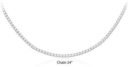 .925 Sterling Silver Venetian Box Chain Adjustable Length 22