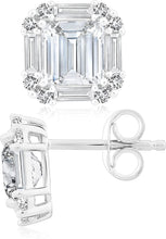 .925 Sterling Silver, 4.0 Cttw Round, Emerald & Baguette Cut Lab-Grown White Sapphire 3/8