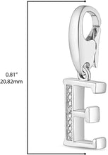 .925 Sterling Silver Diamond-Accented Dangling Initial Charm Enhancer with Lobster Claw Clasp (I-J Color, I2-I3 Clarity) - Choice of Letter