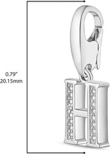 .925 Sterling Silver Diamond-Accented Dangling Initial Charm Enhancer with Lobster Claw Clasp (I-J Color, I2-I3 Clarity) - Choice of Letter