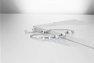 .925 Sterling Silver Five Station Elongated Cushion and Round Gemstone Adjustable Bolo Bracelet - 5” to 9-1/4” - Choice of Natural and Lab-Grown Stones