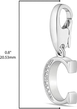 .925 Sterling Silver Diamond-Accented Dangling Initial Charm Enhancer with Lobster Claw Clasp (I-J Color, I2-I3 Clarity) - Choice of Letter