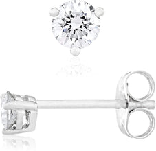 10K White Gold 1/3 Cttw Lab Grown Diamond Solitaire Martini Stud Earrings (G-H Color, SI1-SI2 Clarity)