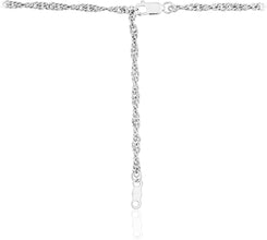 .925 Sterling Silver Singapore Chain Adjustable Length 18